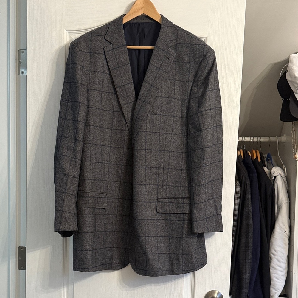 Ermenegildo Zegna Gray Plaid Blazer